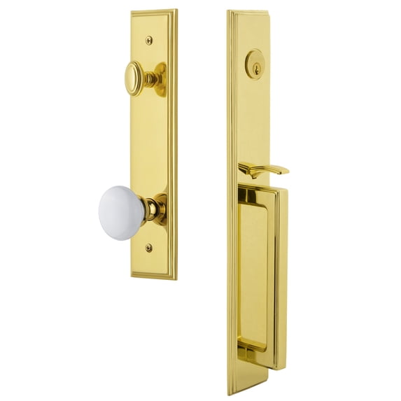 Grandeur Carr D Grip Single Cylinder Handleset with Hyde Park Interior Knob
