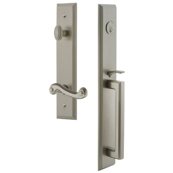 Grandeur Cardgrnew_Eset_238_Rh Carre Solid Brass Rose Right Handed Keyed Entry Single