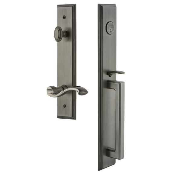 Grandeur 847493 Carre Solid Brass Rose Right Handed Keyed Entry Single Cylinder Full Plate