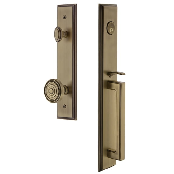 Grandeur 845438 Carre Solid Brass Rose Keyed Entry Single Cylinder Full Plate "D" Grip