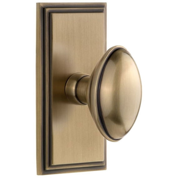 Grandeur 812366 Carre Solid Brass Rose Passage Door Knob Set - Brass