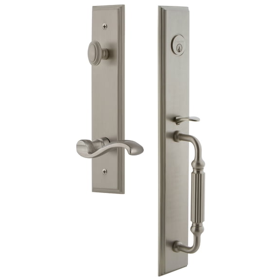 Grandeur 847527 Carre Solid Brass Rose Left Handed Keyed Entry Single Cylinder Full Plate