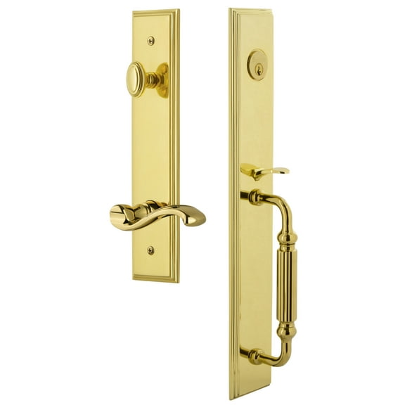 Grandeur Carfgrprt_Eset_238_Lh Carre Solid Brass Rose Left Handed Keyed Entry Single