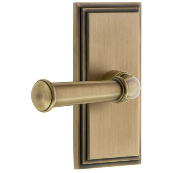 Grandeur Cargeo_Psg_234 Carre Solid Brass Rose Right Handed Passage Door Lever Set - Brass