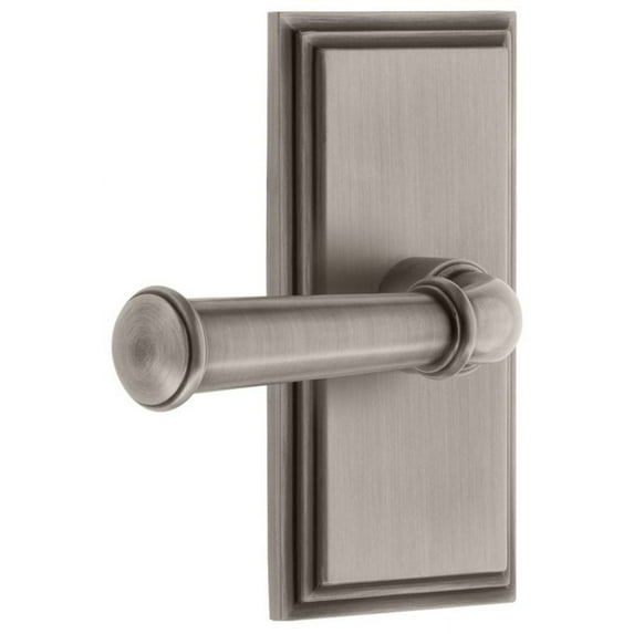 Grandeur Cargeo_Psg_238 Carre Solid Brass Rose Right Handed Passage Door Lever Set - Grey