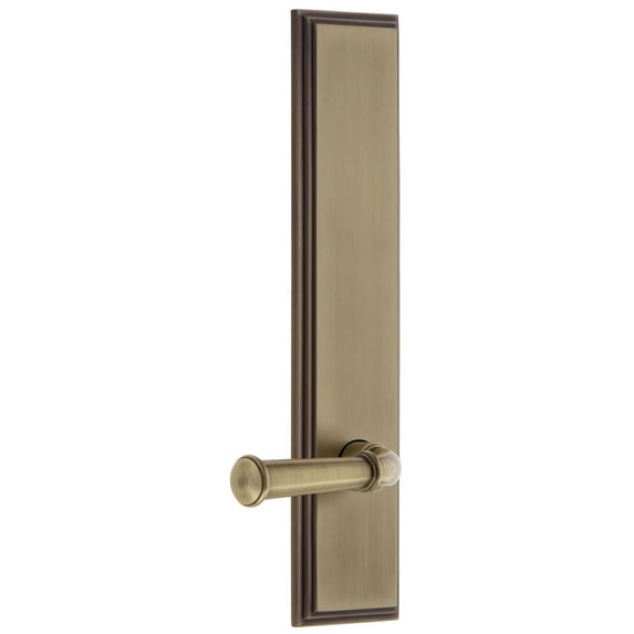 Grandeur 836107 Carre Solid Brass Tall Plate Rose Right Handed Passage Door Lever Set -
