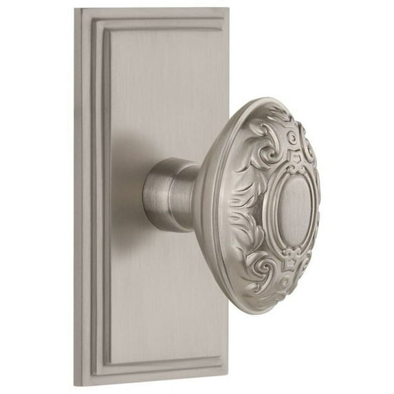 Grandeur Cargvc_Prv_238 Carre Solid Brass Rose Privacy Door Knob Set - Nickel