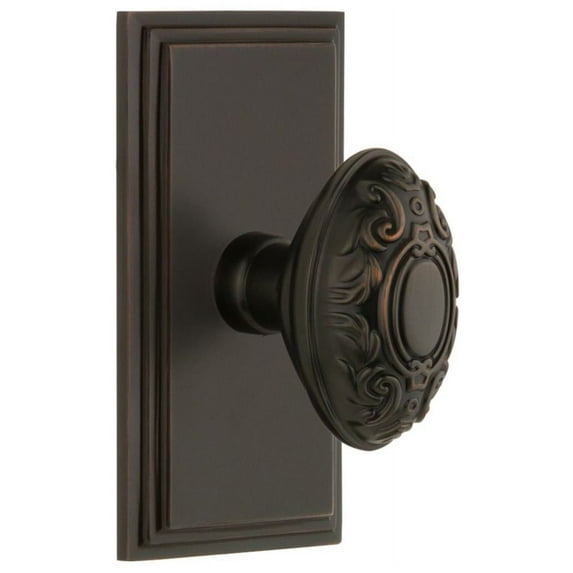 Grandeur Cargvc_Psg_234 Carre Solid Brass Rose Passage Door Knob Set - Bronze
