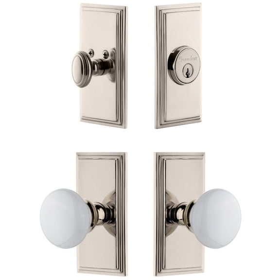 Grandeur 826862 Carre Solid Brass Single Cylinder Keyed Entry Knobset And Deadbolt Combo