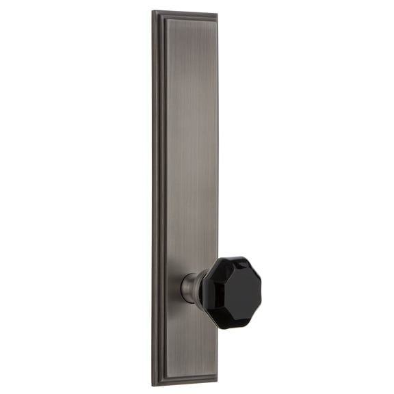 Grandeur 851013 Carre Solid Brass Tall Plate Right Handed Privacy Door Knob Set - Grey