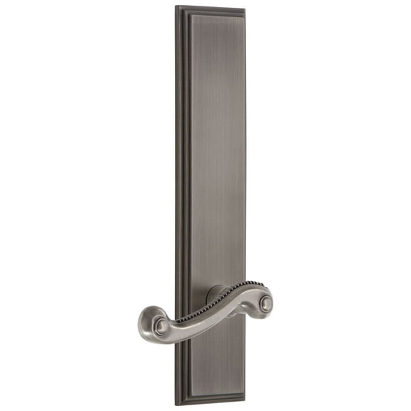 Grandeur 837929 Carre Solid Brass Tall Plate Rose Left Handed Privacy Door Lever Set -