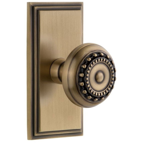 Grandeur Carpar_Dd_Na Carre Solid Brass Rose Dummy Door Knob Set - Brass