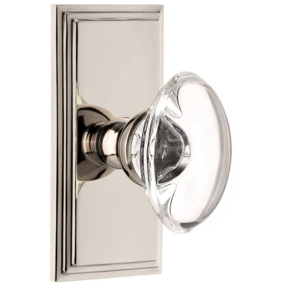 Grandeur Provence Crystal Door Knob with Carre Plate