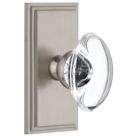 Grandeur 810793 Carre Solid Brass Rose Passage Door Knob Set - Nickel