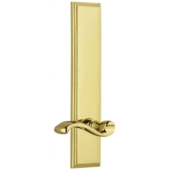 Grandeur Carprt_Tp_Prv_234_Lh Carre Solid Brass Rose Left Handed Tall Plate Privacy Door