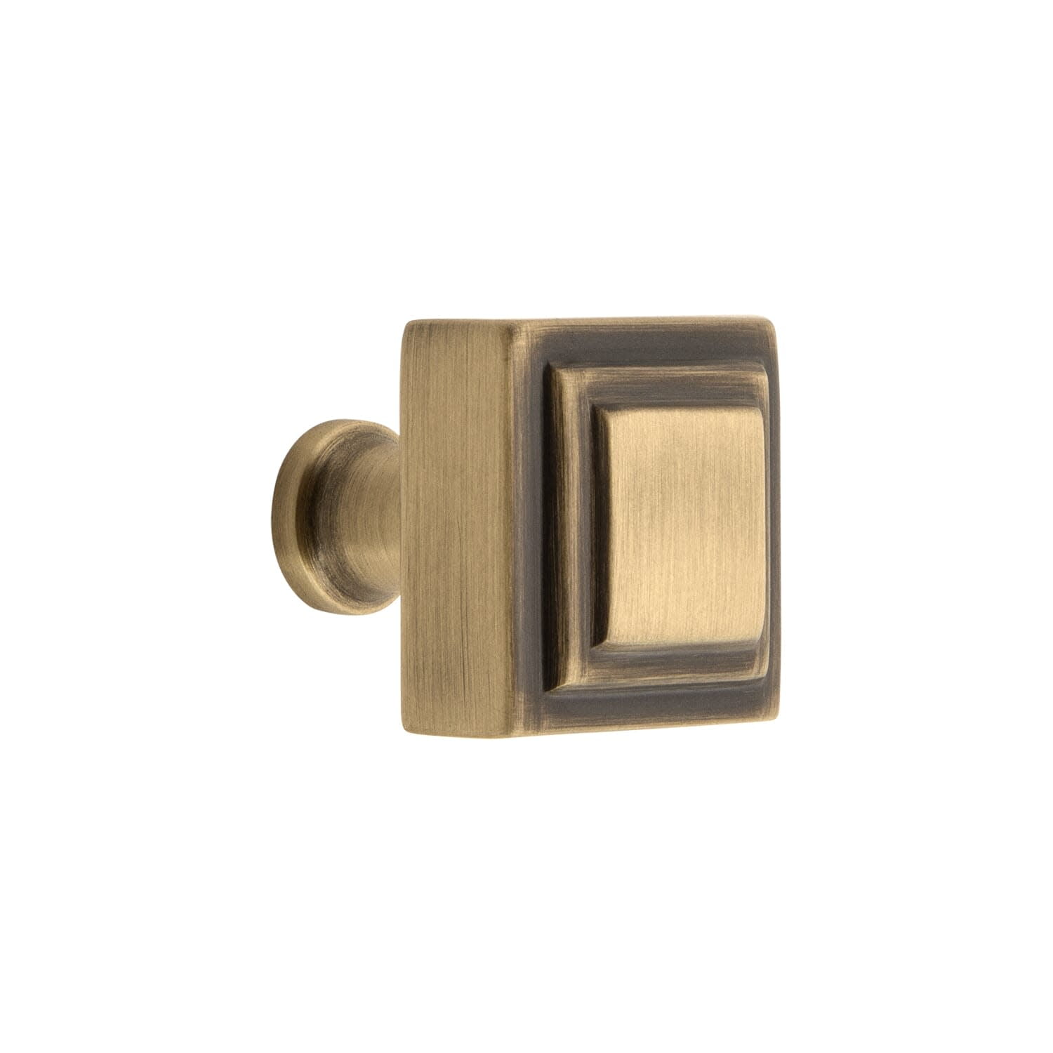 Grandeur 853413 Carre 1-1/4” Solid Brass Square Cabinet Knob - Brass