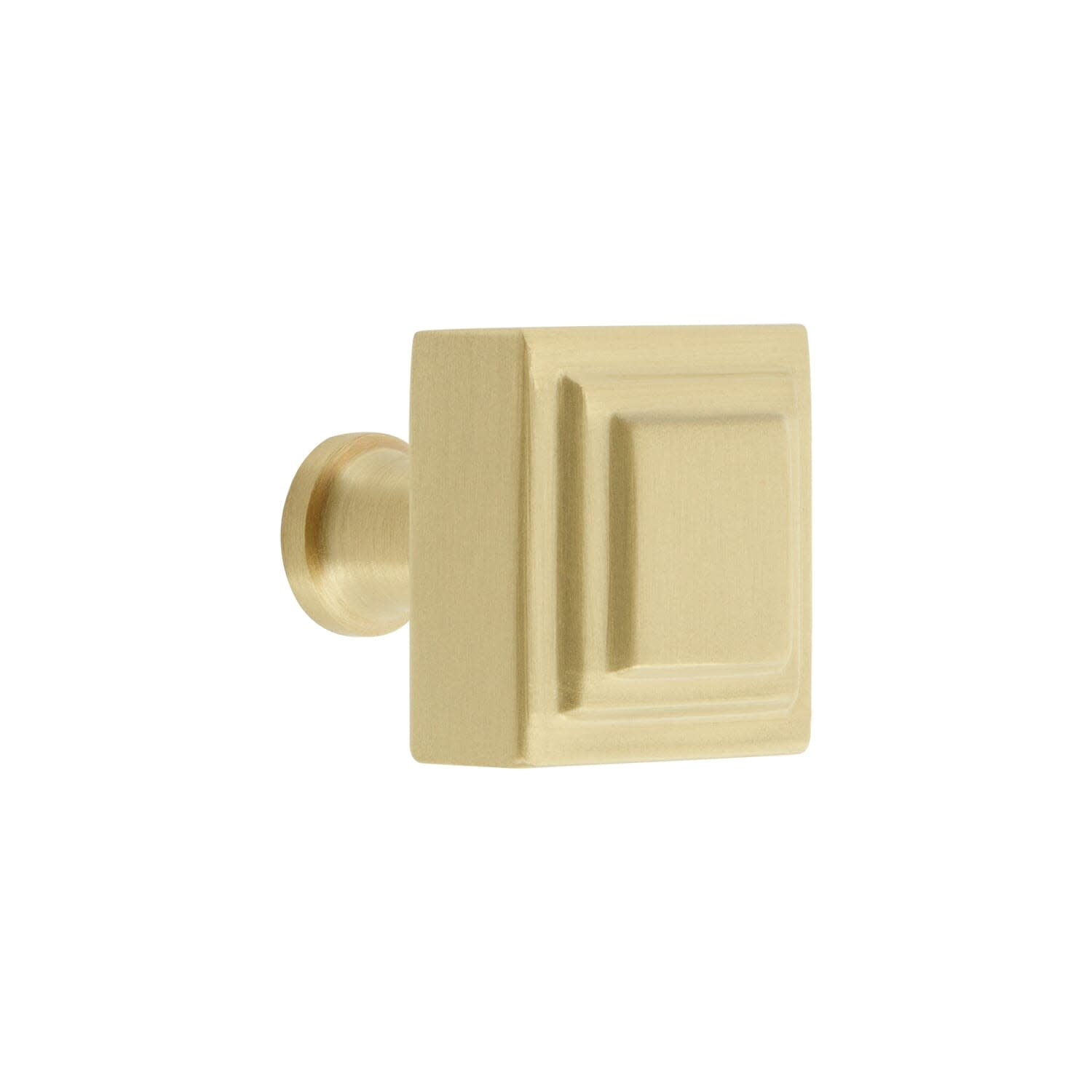 Grandeur 853407 Carre 1-1/4” Solid Brass Square Cabinet Knob - Brass