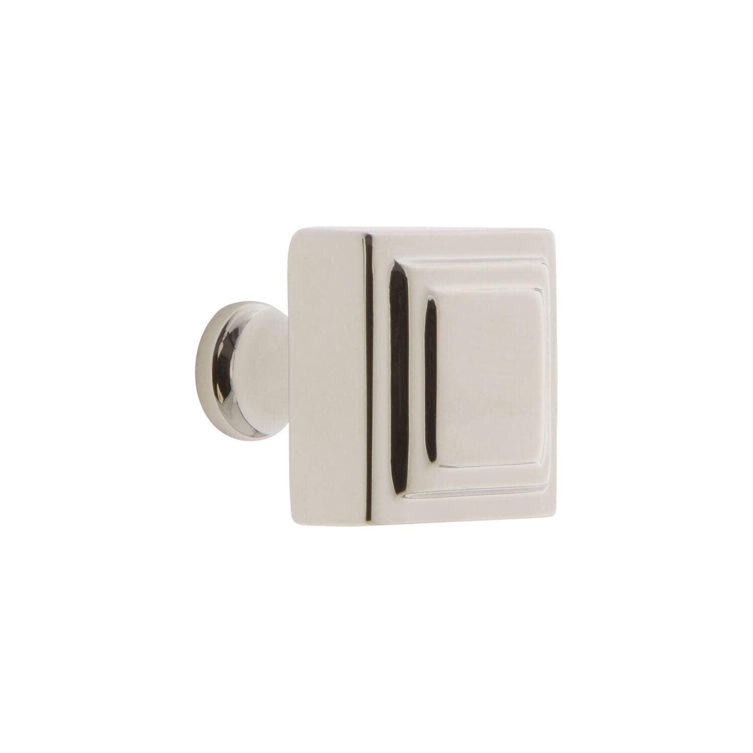 Grandeur 853405 Carre 1-1/4” Solid Brass Square Cabinet Knob - Nickel
