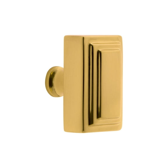 Grandeur Carr-Brass-Knob-Lg Carre 1-3/4” Solid Brass Rectangular Cabinet Knob - Brass