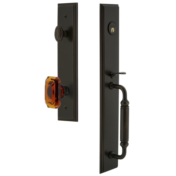Grandeur 842154 Carre Solid Brass Rose Keyed Entry Single Cylinder Full Plate "C" Grip