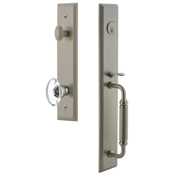 Grandeur Carcgrpro_Eset_238 Carre Solid Brass Rose Keyed Entry Single Cylinder Full Plate