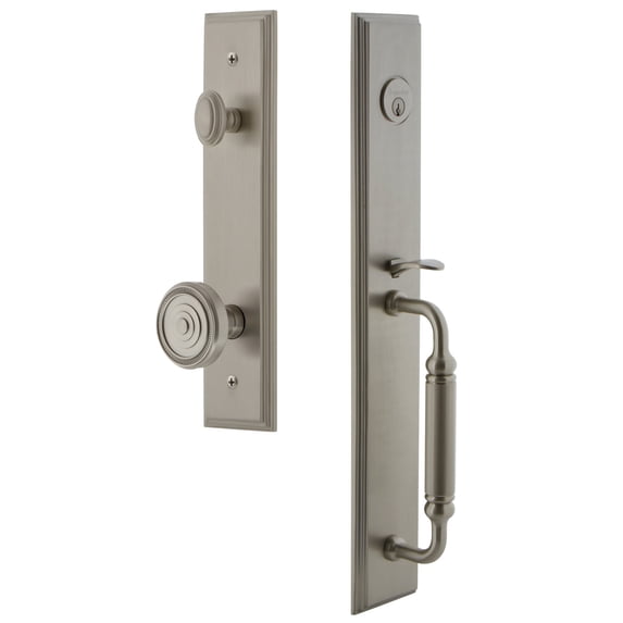 Grandeur 842445 Carre Solid Brass Rose Keyed Entry Single Cylinder Full Plate "C" Grip
