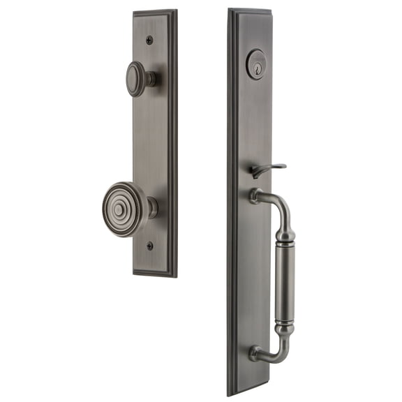 Grandeur 842438 Carre Solid Brass Rose Keyed Entry Single Cylinder Full Plate "C" Grip