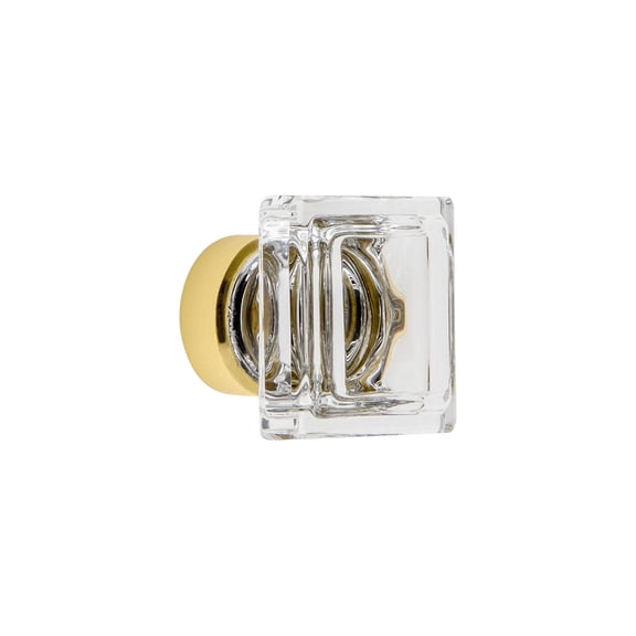 Grandeur Carr-Crys-Knob Carre 1-1/4” Square Crystal Cabinet Knob - Brass