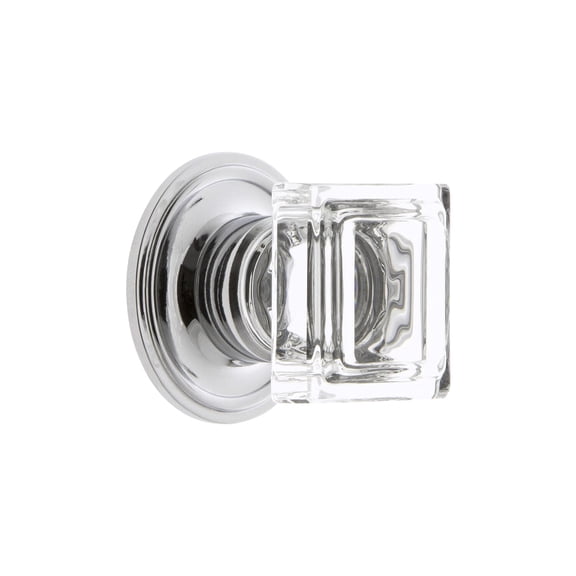 Grandeur Carr-Crys-Knob-Geo Carre 1-1/4" Square Crystal Cabinet Knob - Chrome