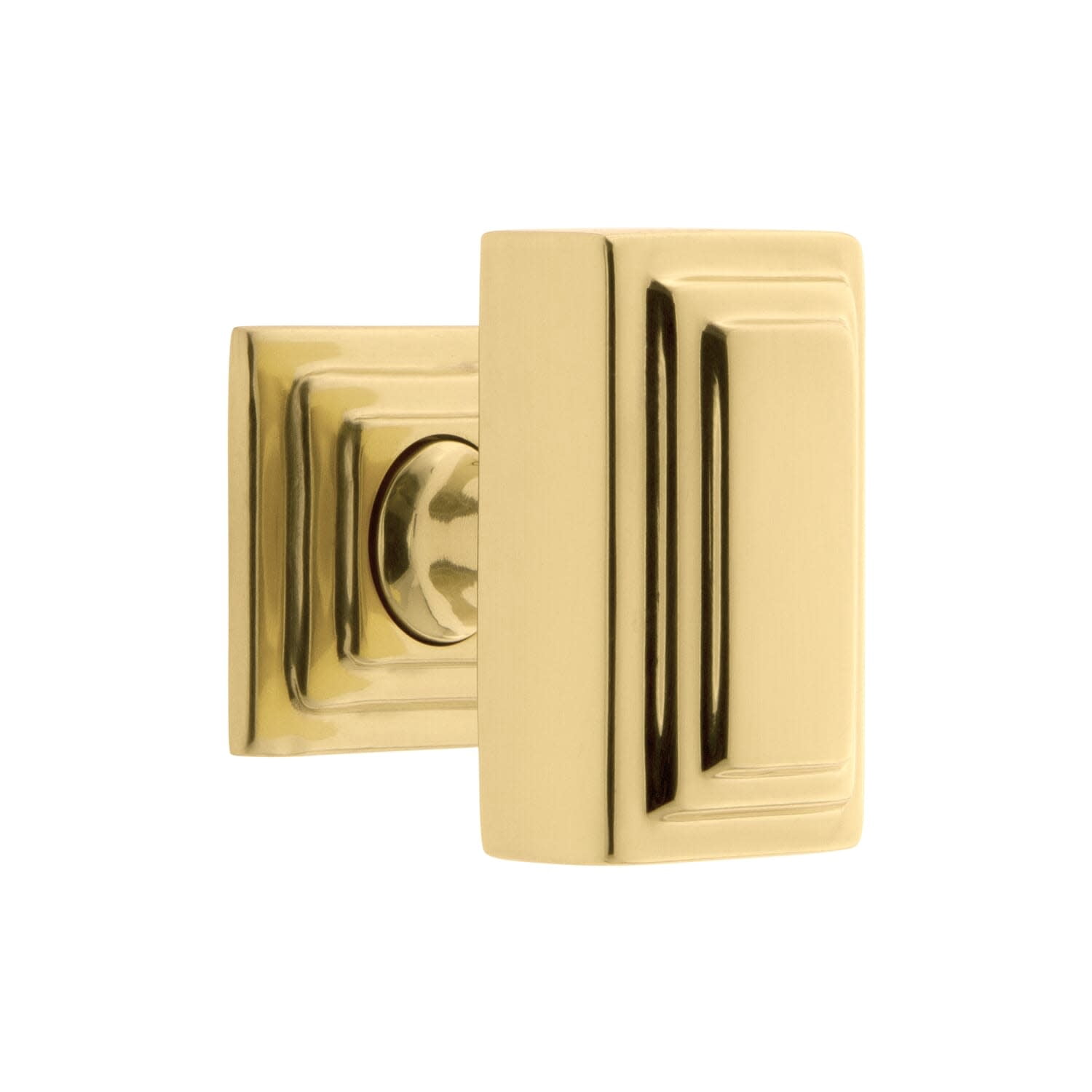 Grandeur 804670 Carre 1-3/4” Crystal Rectangular Emerald Cut Cabinet Knob - Brass