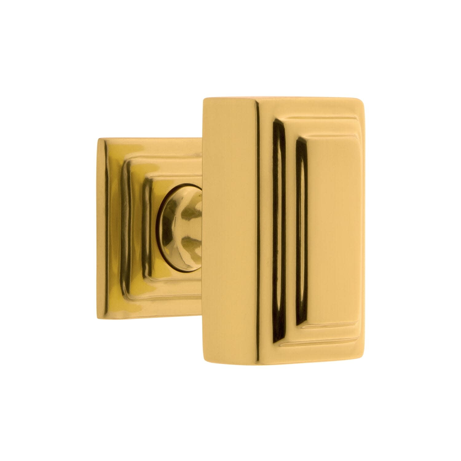 Grandeur 804669 Carre 1-3/4” Crystal Rectangular Emerald Cut Cabinet Knob - Brass