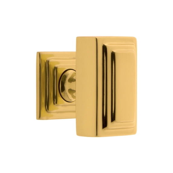 Grandeur 804669 Carre 1-3/4” Crystal Rectangular Emerald Cut Cabinet Knob - Brass
