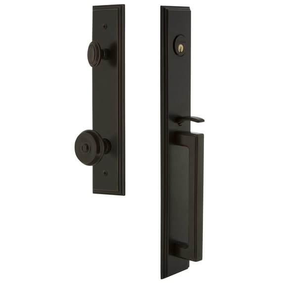 Grandeur 848912 Carre Solid Brass Rose Dummy Full Plate "D" Grip Handleset - Bronze