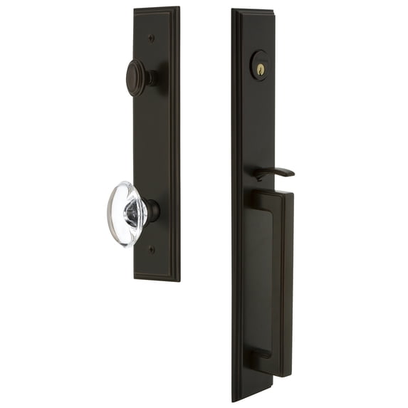 Grandeur Carr D Grip Single Cylinder Handleset with Provence Interior Knob