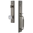 thumbnail image 1 of Grandeur 849196 Carre Solid Brass Rose Dummy Full Plate "F" Grip Handleset - Grey, 1 of 5