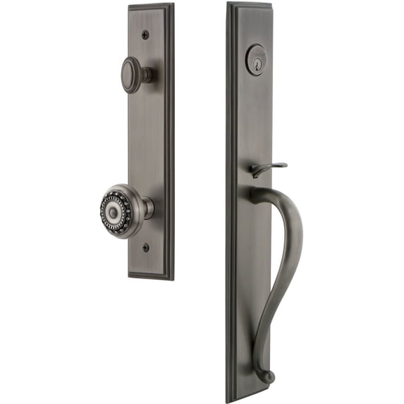 Grandeur 845279 Carre Solid Brass Rose Keyed Entry Single Cylinder "S" Grip Handleset -