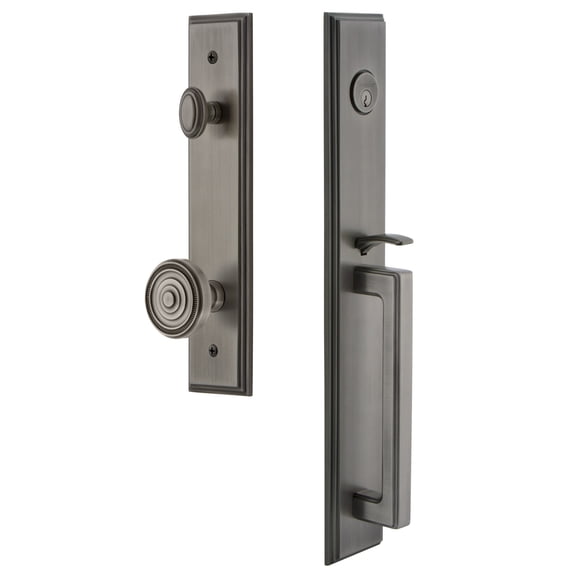 Grandeur 845390 Carre Solid Brass Rose Keyed Entry Single Cylinder Full Plate "D" Grip