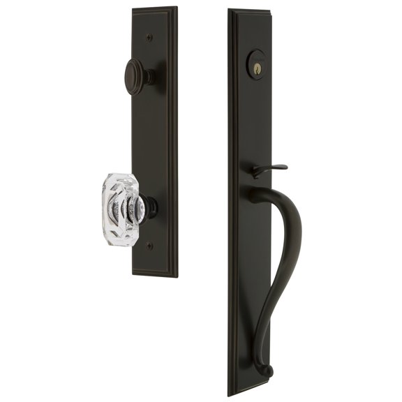 Grandeur 848833 Carre Solid Brass Rose Dummy Full Plate "S" Grip Handleset - Bronze