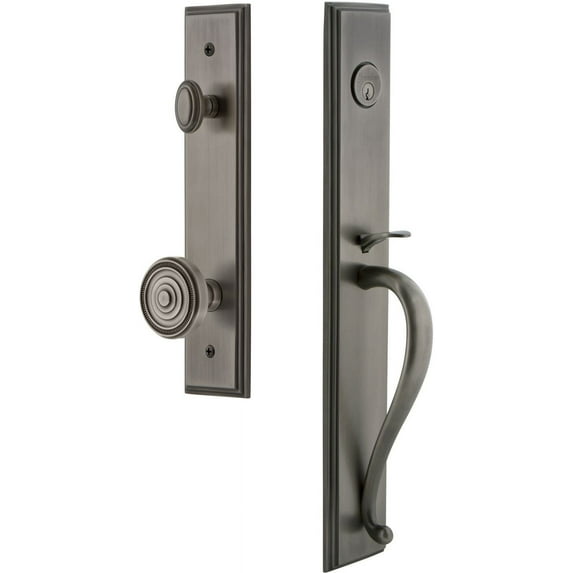 Grandeur Carsgrsol_Esetd_Na Carre Solid Brass Rose Dummy "S" Grip Handleset - Grey