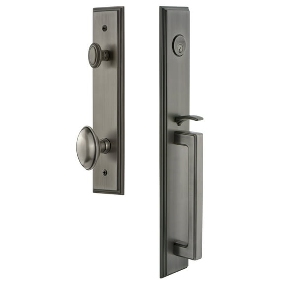 Grandeur Carr S Grip Single Cylinder Handleset with Eden Prairie Interior Knob