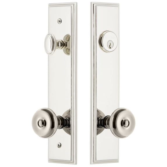 Grandeur Carbou_Tp_Eset_234 Carre Solid Brass Tall Plate Single Cylinder Keyed Entry Set -