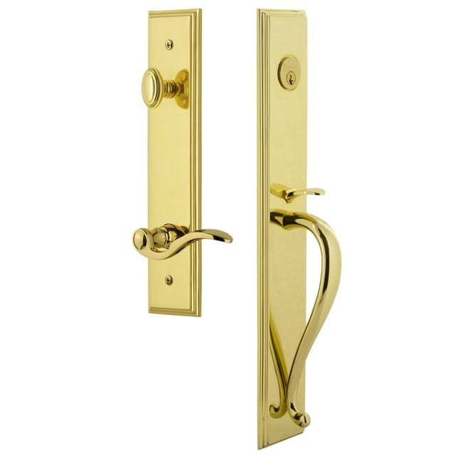 Grandeur Carsgrbel_Eset_238_Rh Carre Solid Brass Rose Right Handed Keyed Entry Single