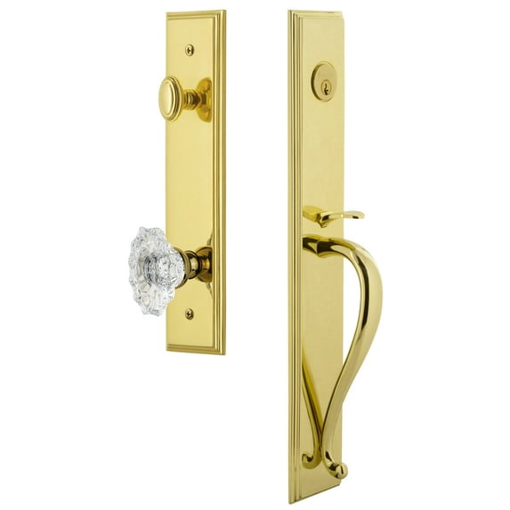 Grandeur Carsgrbia_Eset_238 Carre Solid Brass Rose Keyed Entry Single Cylinder Full Plate