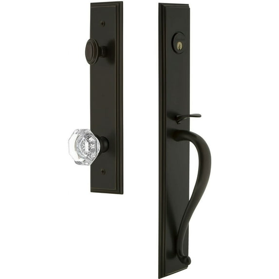 Grandeur Carsgrchm_Esetd_Na Carre Solid Brass Rose Dummy "S" Grip Handleset - Bronze