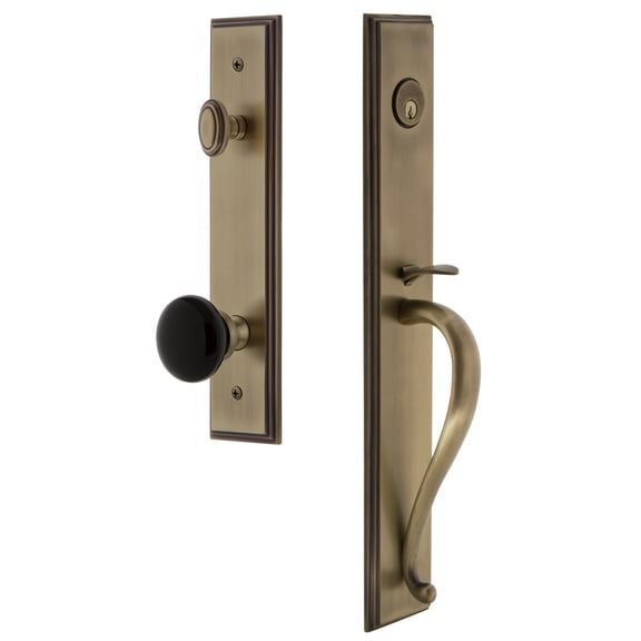 Grandeur 854408 Carre Solid Brass Rose Keyed Entry Single Cylinder Full Plate 'S' Grip