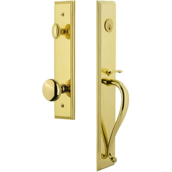 Grandeur Carsgrfav_Esetd_Na Carre Solid Brass Rose Dummy "S" Grip Handleset - Brass