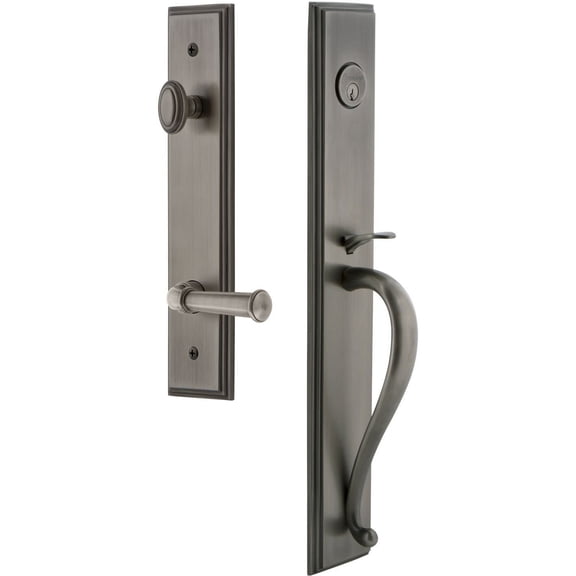 Grandeur 847246 Carre Solid Brass Rose Right Handed Keyed Entry Single Cylinder "S" Grip