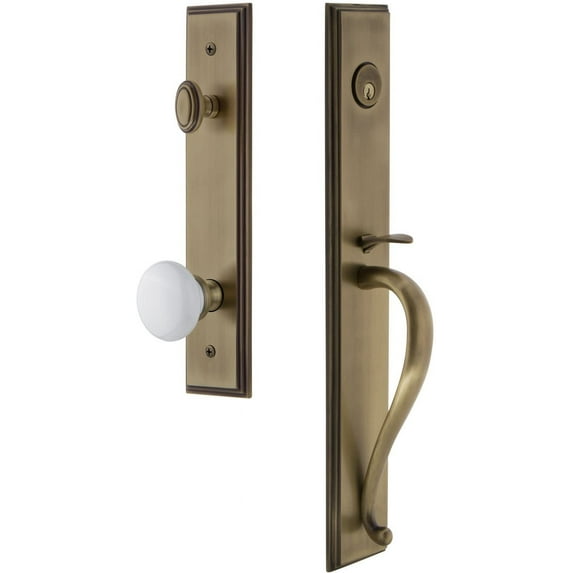 Grandeur Carsgrhyd_Esetd_Na Carre Solid Brass Rose Dummy "S" Grip Handleset - Brass