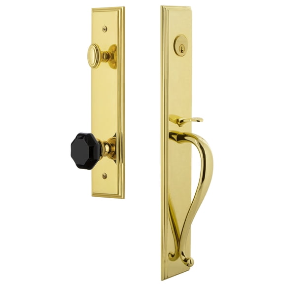 Grandeur Carre Single Cylinder Handleset with S Grip and Lyon Knob