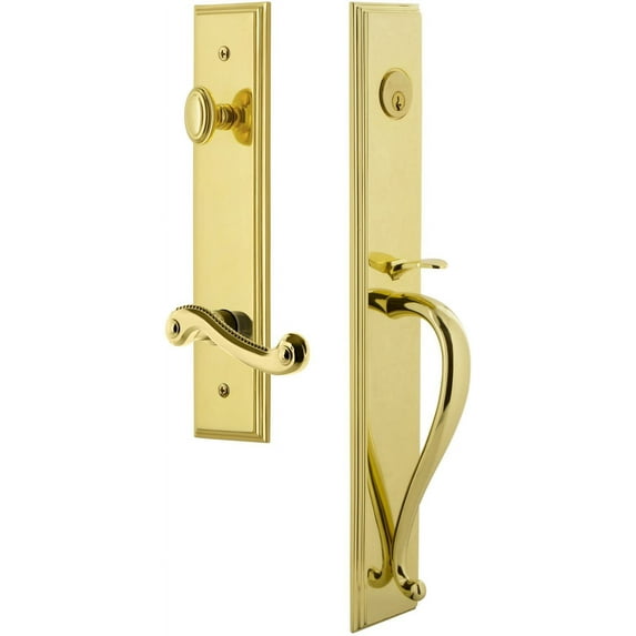 Grandeur Carsgrnew_Esetd_Na_Lh Carre Solid Brass Rose Left Handed Dummy "S" Grip Handleset